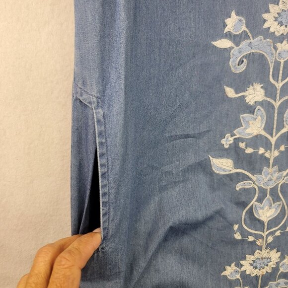 Pendleton Heritage Tala Floral Embroidered Denim Dress Size S Blue Cotton New - Picture 6 of 12